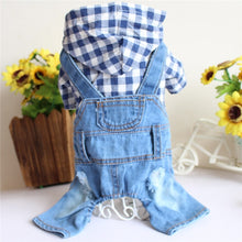 Load image into Gallery viewer, Fashion Stripe Denim Dog Jumpsuits
